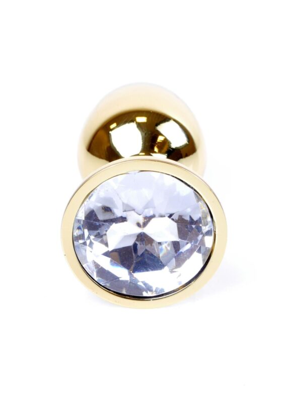 Boss Series Jewellery Anal Plug auriu - Cristal transparent
