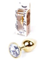 Boss Series Jewellery Anal Plug auriu - Cristal transparent
