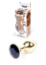 Boss Series Jewellery Gold Anal Plug - Cristal Negru