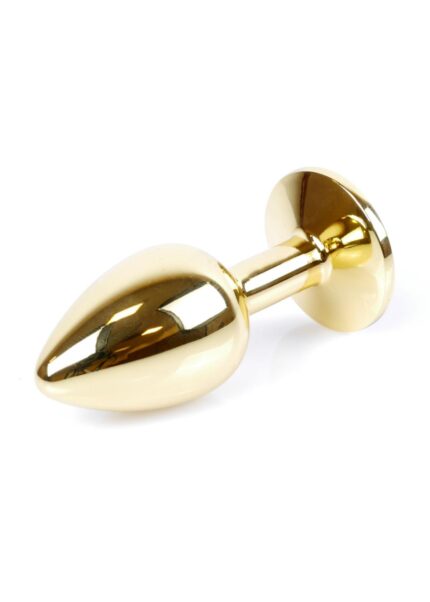 Boss Series Jewellery Gold Anal Plug - Cristal Negru