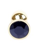 Boss Series Jewellery Gold Anal Plug - Cristal Negru