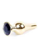 Boss Series Jewellery anal plug mare auriu - cristal negru 9,5 cm