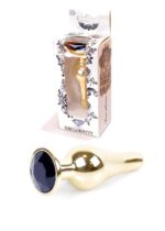 Boss Series Jewellery anal plug mare auriu - cristal negru 9,5 cm