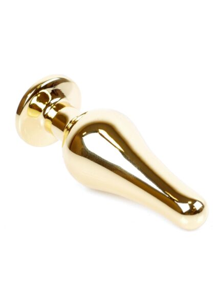 Boss Series Jewellery anal plug mare auriu - cristal negru 9,5 cm